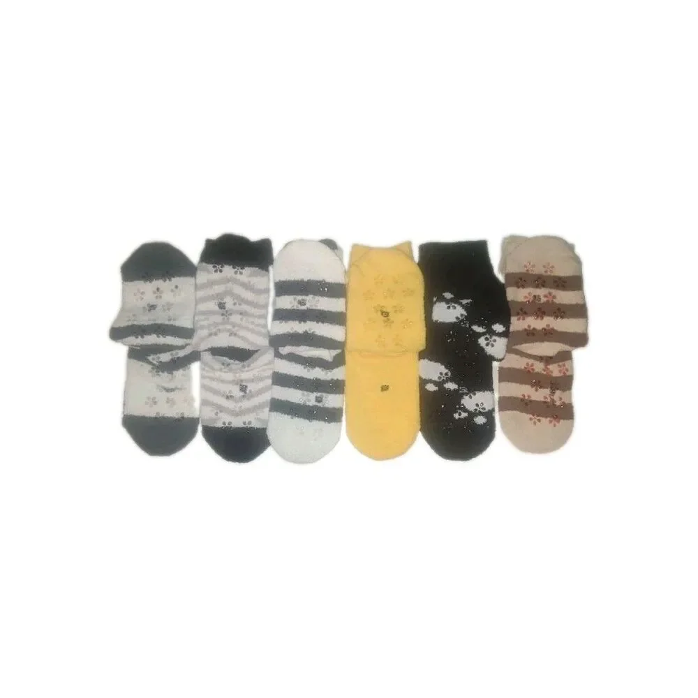 Fuzzy Grip Socks, Ages 4 To 6, NIB, 6pk